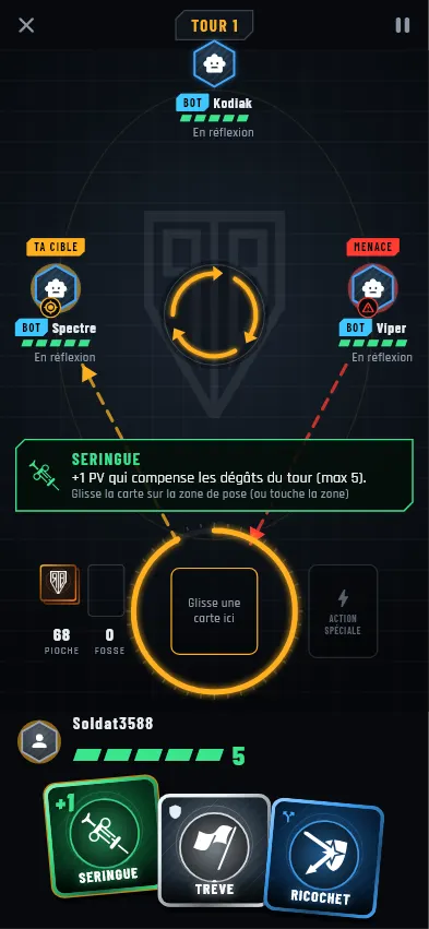 Una partida de Rebattle en un móvil